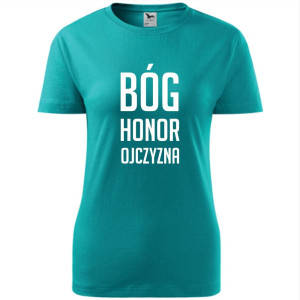 Damska koszulka taliowana Bóg Honor Ojczyzna 3