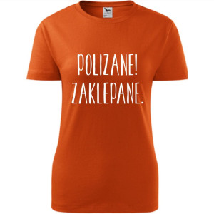 Damska koszulka taliowana - Polizane zaklepane