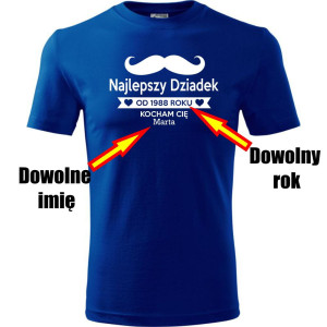 Męska koszulka - Najlepszy dziadek na świecie + dowolne imię + rok