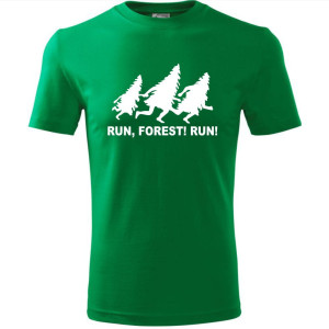 Męska koszulka dla Biegacza - Bieg 02 run forest run - t-shirt na prezent