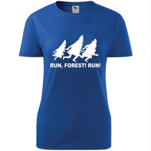 Damska koszulka taliowana dla Biegaczki - Bieg 02 run forest run