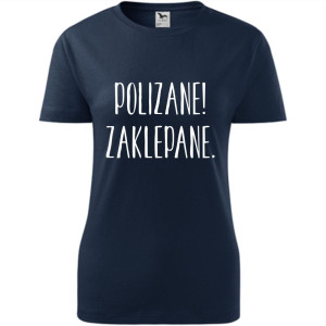 Damska koszulka taliowana - Polizane zaklepane