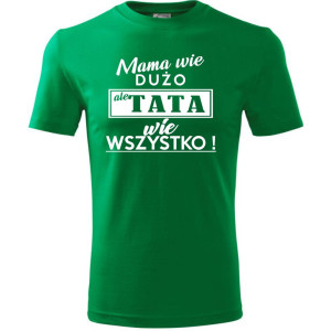 Męska koszulka - Mama wie dużo ale tata wie wszystko