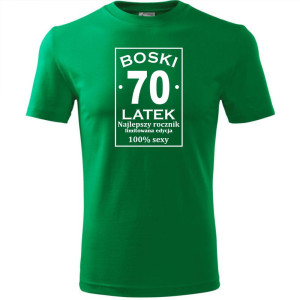 Męska koszulka - boski 70 latek