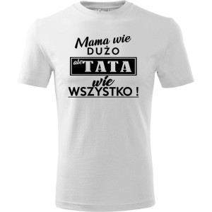 Męska koszulka - Mama wie dużo ale tata wie wszystko