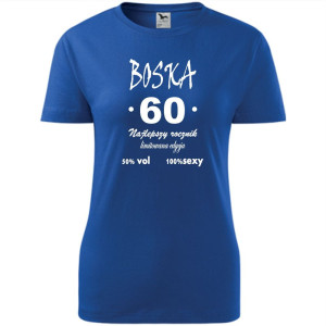 Damska koszulka - boska 60 na urodziny na prezent