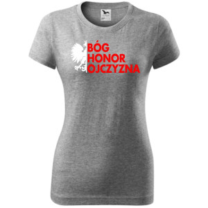 Damska koszulka taliowana - Bóg Honor Ojczyzna