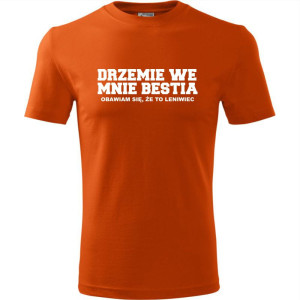 Męska koszulka - Drzemie we mnie bestia obawiam się, że to leniwiec
