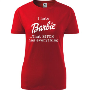 Damska koszulka taliowana - i hate barbie