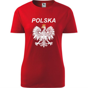 Damska koszulka taliowana - Polska 02, godło