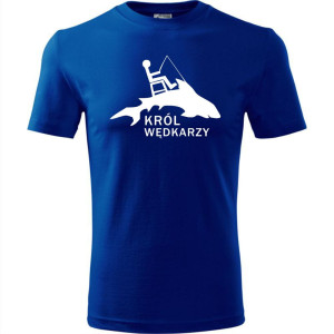 Męska koszulka dla Wędkarza - Król wędkarzy - t-shirt wędkarski prezent na ryby