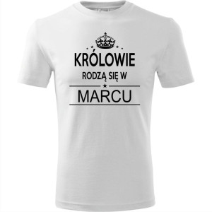 Męska koszulka - Królowie rodzą się w marcu 02