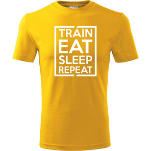 Męska koszulka Sportowa - Train eat sleep