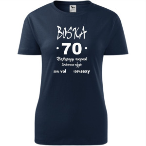 Damska koszulka - boska 70 - na prezent urodziny