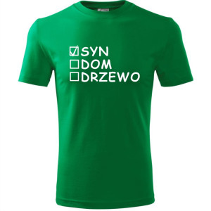 Męska koszulka - Syn, dom, drzewo