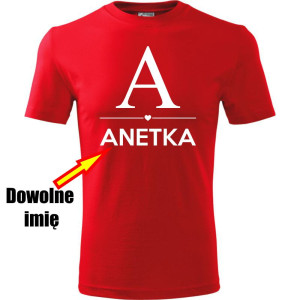 Dziecięca koszulka - Pierwsza litera imienia + Twoje imię