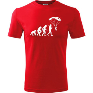 Męska koszulka dla Paralotniarza - Ewolucja latanie - t-shirt na prezent