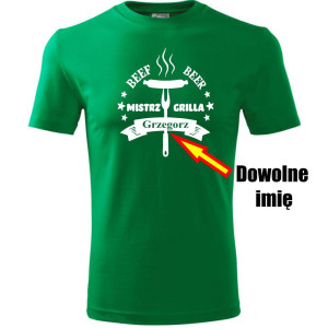 Męska koszulka - Mistrz grilla + dowolne imię