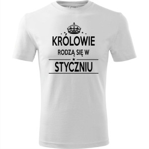 Męska koszulka - Królowie rodzą się w styczniu 02