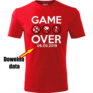 Męska koszulka - Game over + dowolna data