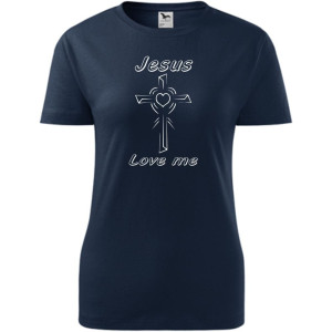 Damska koszulka taliowana - Jesus love me