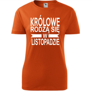 Damska koszulka taliowana - Królowe rodzą się w listopadzie 01