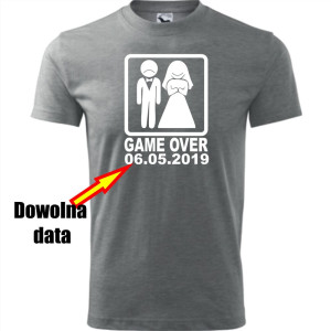 Męska koszulka - Game over + dowolna data