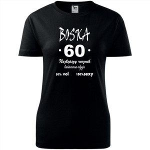 Damska koszulka - boska 60 na urodziny na prezent