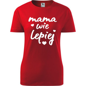 Damska koszulka taliowana - mama wie lepiej