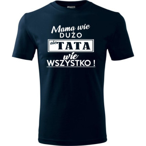 Męska koszulka - Mama wie dużo ale tata wie wszystko