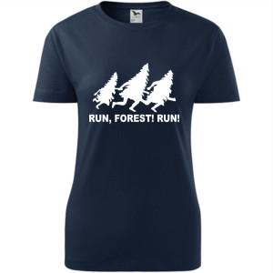 Damska koszulka taliowana dla Biegaczki - Bieg 02 run forest run