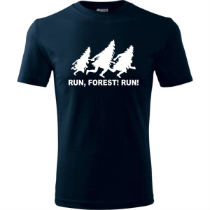 Męska koszulka dla Biegacza - Bieg 02 run forest run - t-shirt na prezent