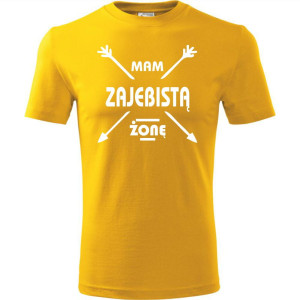 Męska koszulka - Mam zajebistą żonę, t-shirt promocja cena prezent dla niego dzień chłopaka
