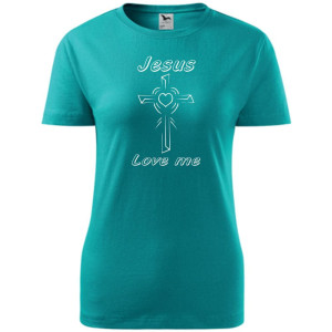 Damska koszulka taliowana - Jesus love me