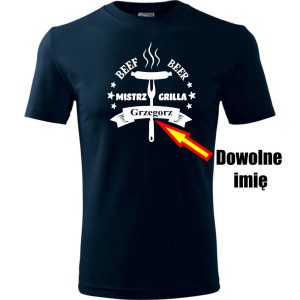 Męska koszulka - Mistrz grilla + dowolne imię