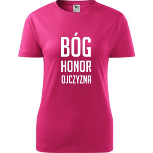 Damska koszulka taliowana Bóg Honor Ojczyzna 3
