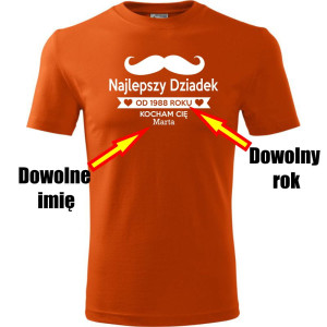 Męska koszulka - Najlepszy dziadek na świecie + dowolne imię + rok