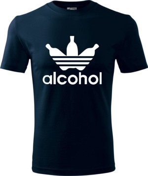 Męska koszulka - Alcohol, śmieszna i wyjątkowa. T-shirt jak znane logo ADIDAS