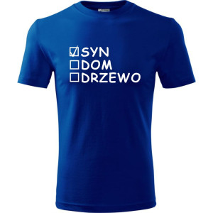 Męska koszulka - Syn, dom, drzewo
