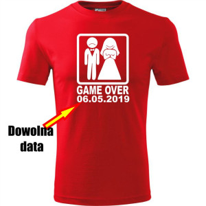 Męska koszulka - Game over + dowolna data