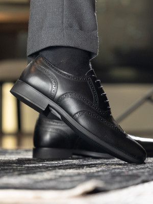 Gregers - Oxford Brogue Black Sort storrelse 46 male