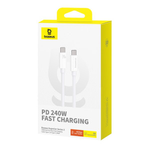 Kabel Baseus Superior Typ C-Typ C 240W 1m (biały)