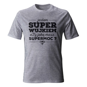 Koszulka męska z nadrukiem JESTEM SUPER WUJKIEM
