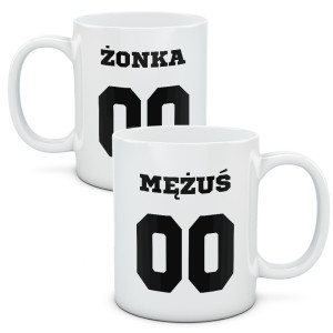 Kubki dla par, zestaw Mężuś i żonka