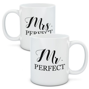 Kubki dla par, zestaw Mr & Mrs Perfect