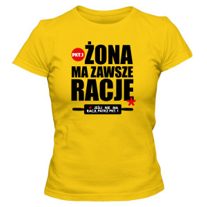 Koszulka damska ŻONA MA ZAWSZE RACJĘ
