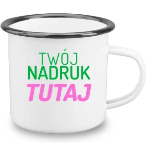 Kubek emaliowany z własnym nadrukiem