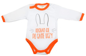 Olibambi body dla noworodka Kocham Cię po Same Uszy białe