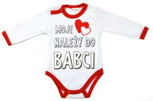 Olibambi body dla niemowląt Moje Serce Należy do Babci białe