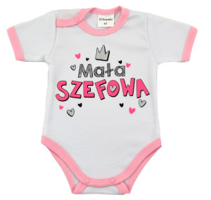 Olibambi body dla noworodka Mała Szefowa białe
